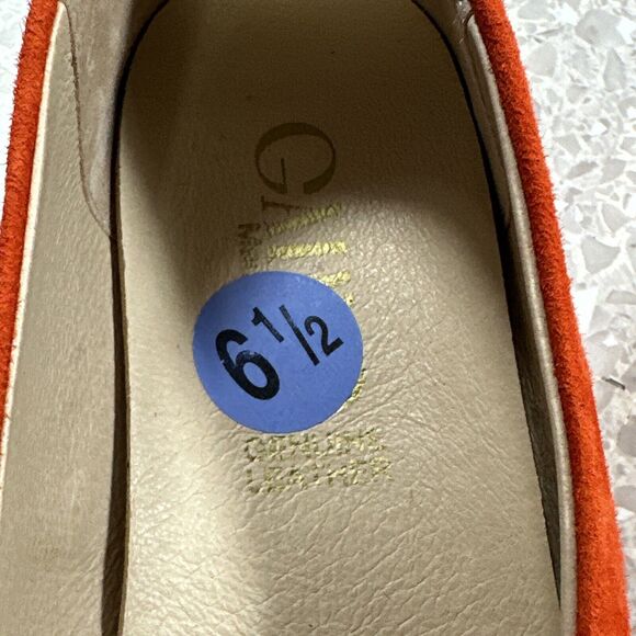 Gaimo Spain Red Suede Flats Women’s 6.5 Espadrille Slip On Flower Detail NWOB - Picture 7 of 12